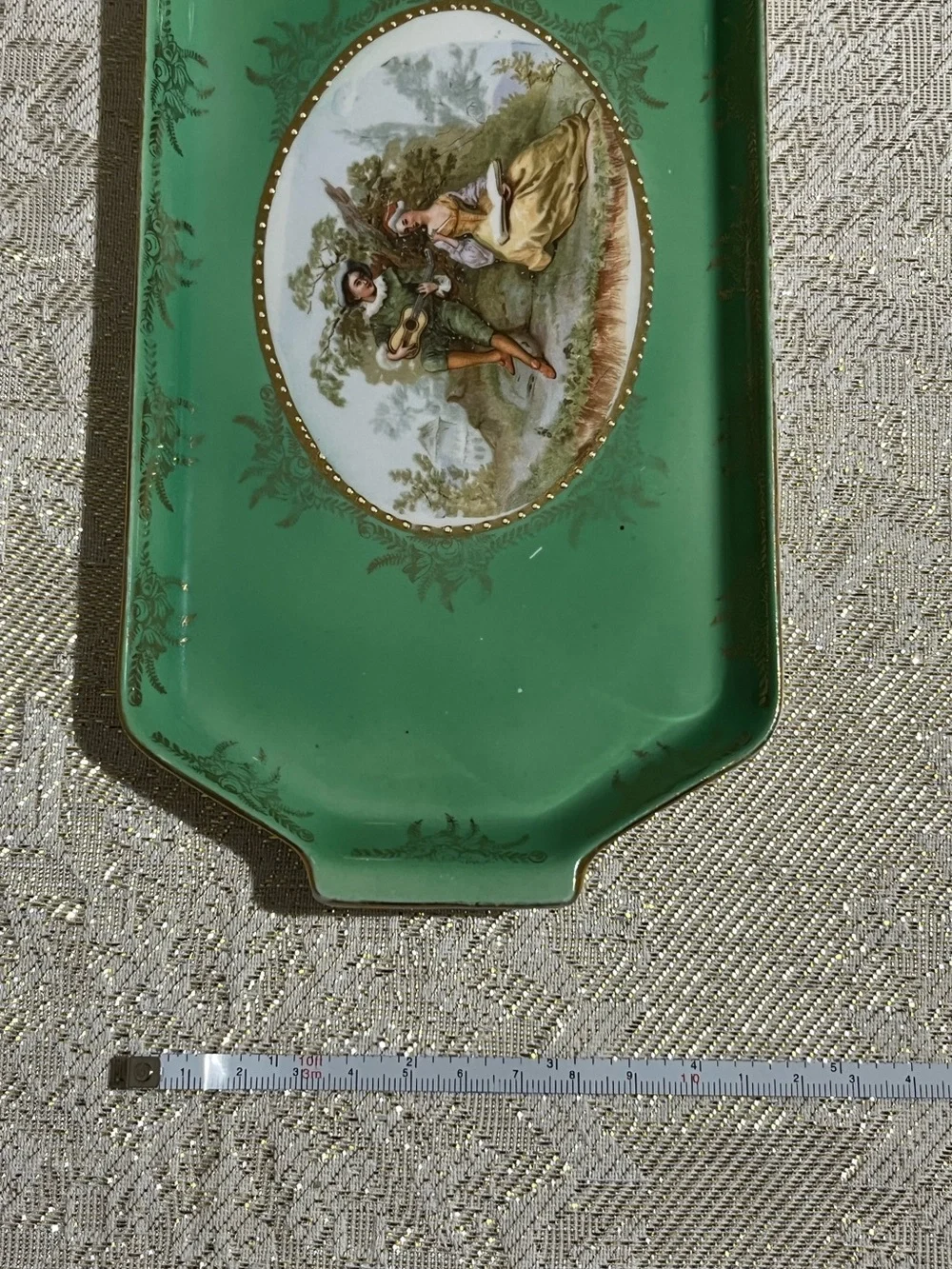 1920s Antique Thuringian Germany Porcelain Vanity Tray, Mold No. 611